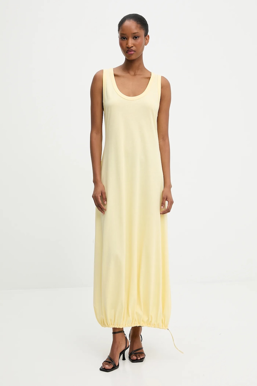 Answear Lab rochie culoarea galben, midi, drept