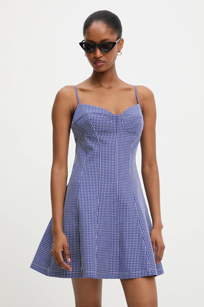 Answear Lab rochie din bumbac culoarea albastru marin, mini, evazati