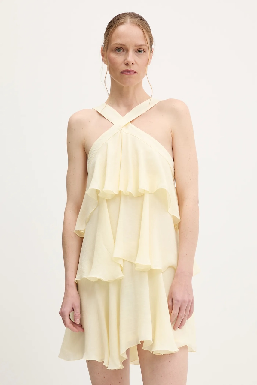 Answear Lab rochie culoarea galben, mini, drept