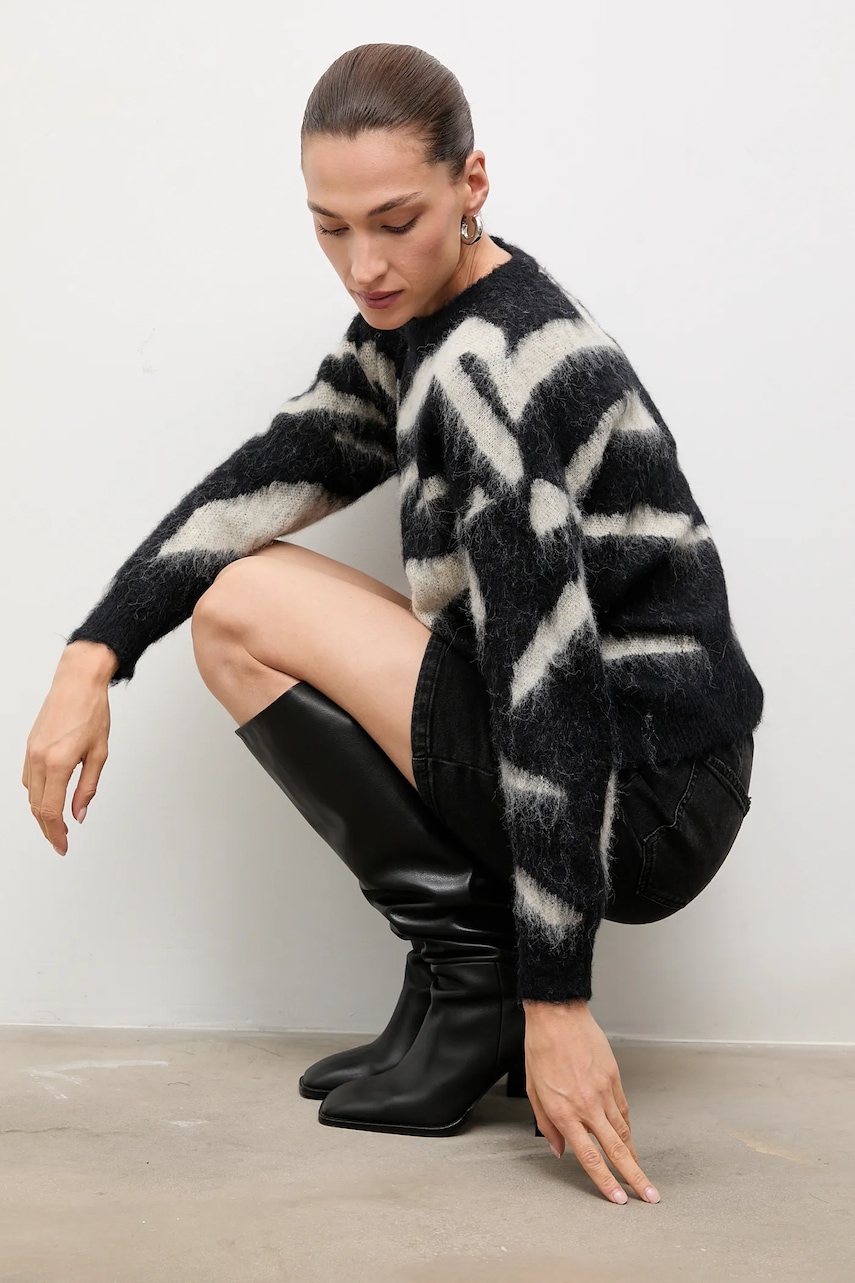 Answear Lab pulover de lana culoarea negru