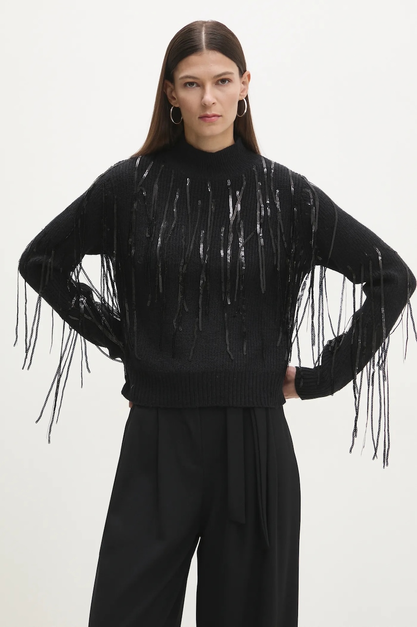 Answear Lab pulover femei, culoarea negru, cu turtleneck