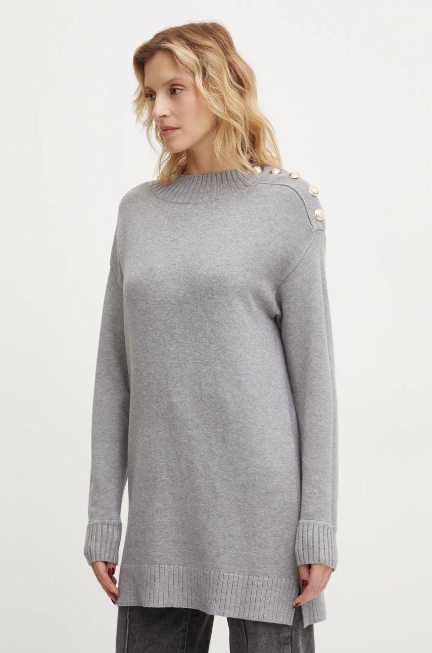 Answear Lab pulover femei, culoarea gri, light, cu turtleneck