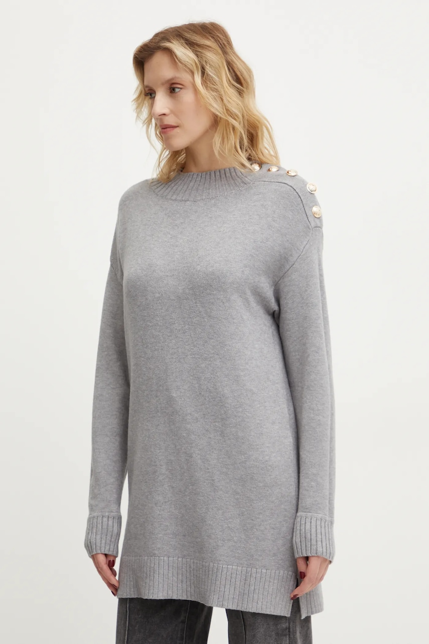 Answear Lab pulover femei, culoarea gri, light, cu turtleneck