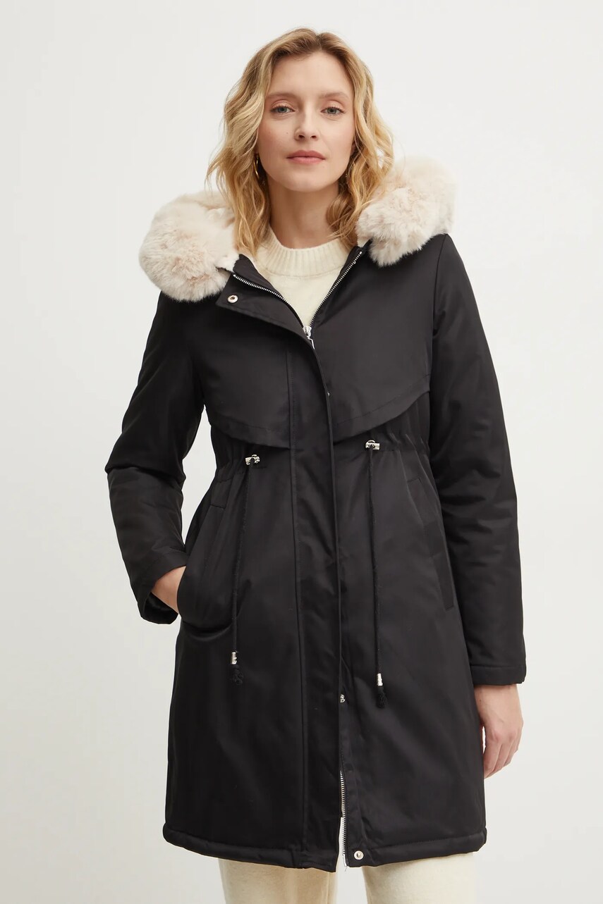 Answear Lab geaca femei, culoarea negru, de tranzitie