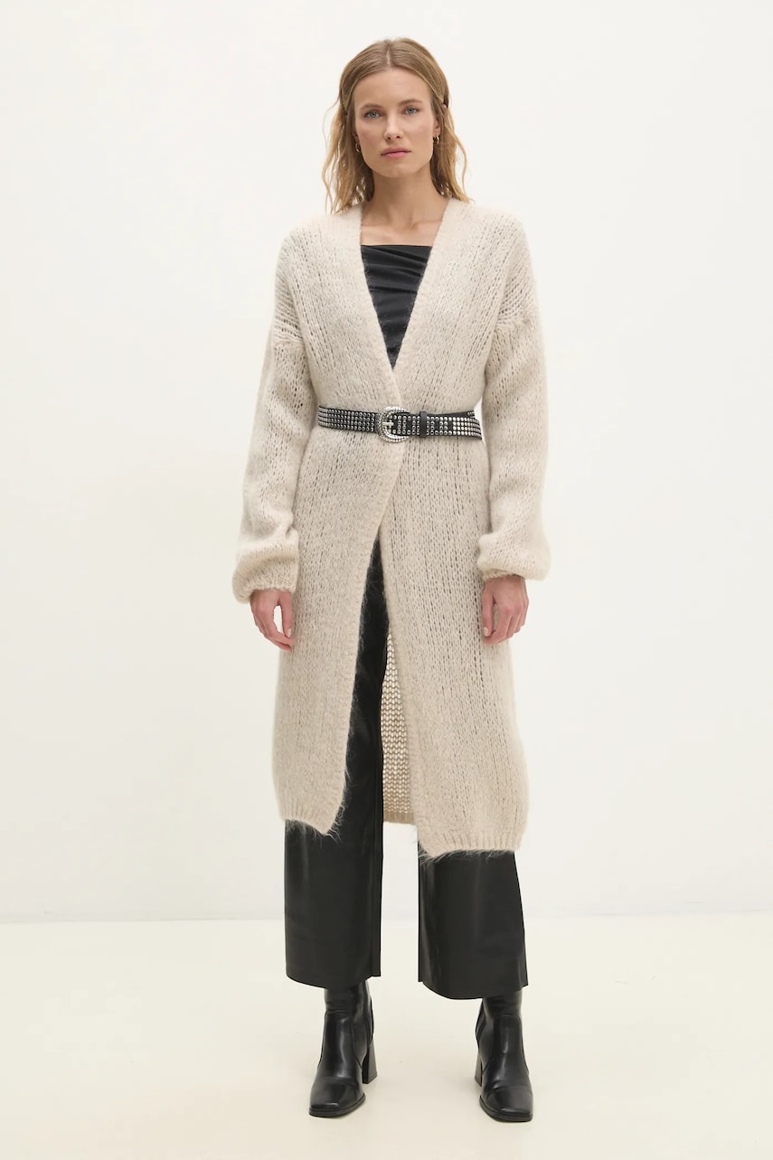 Answear Lab cardigan din lana culoarea bej