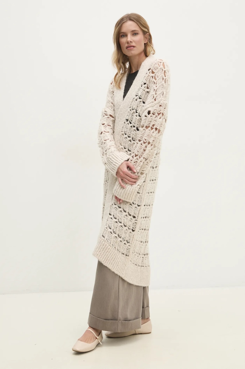 Answear Lab cardigan femei, culoarea bej