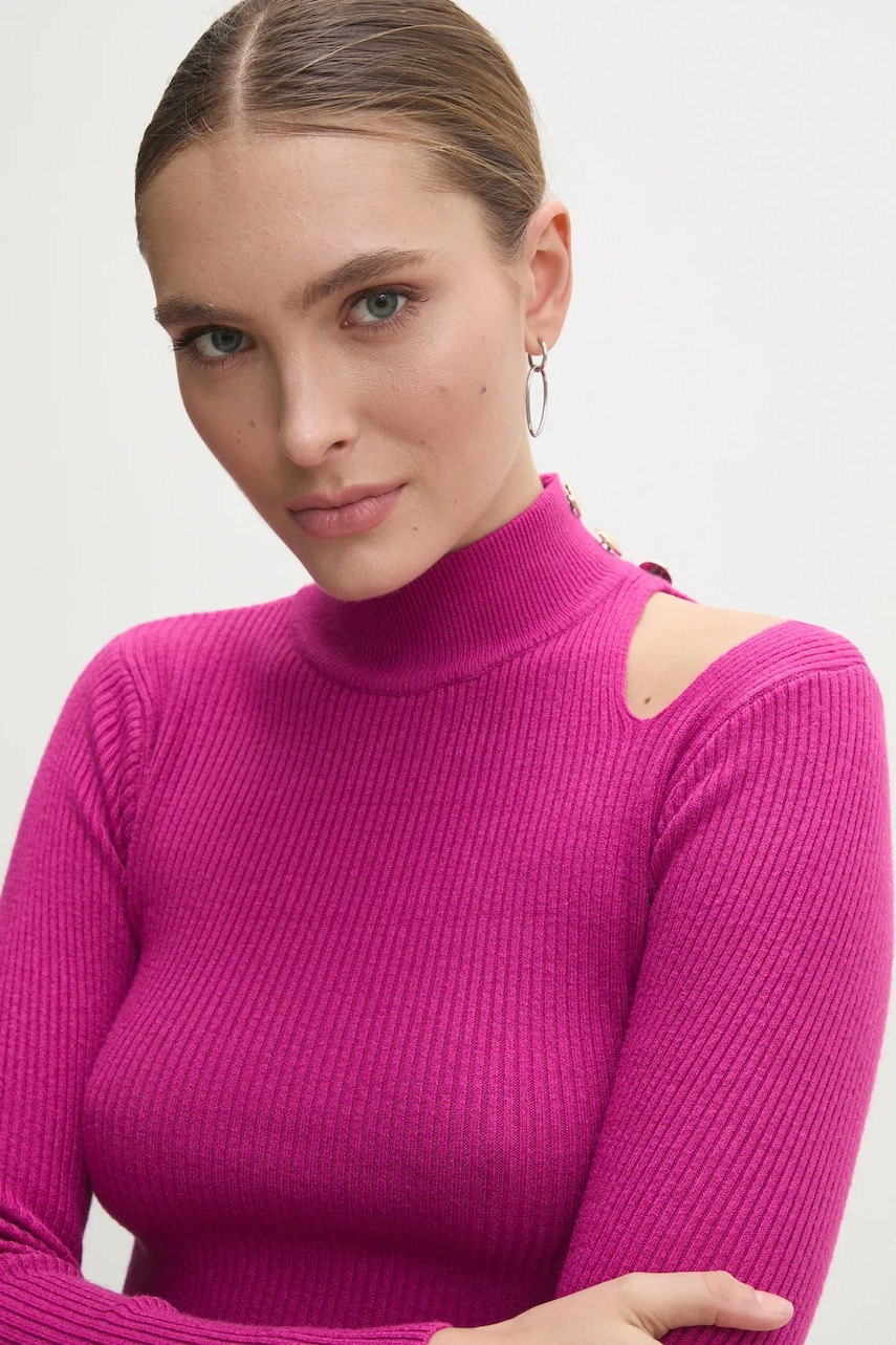 Answear Lab pulover femei, culoarea roz, light, cu turtleneck Answear Lab pulover femei, culoarea roz, light, cu turtleneck