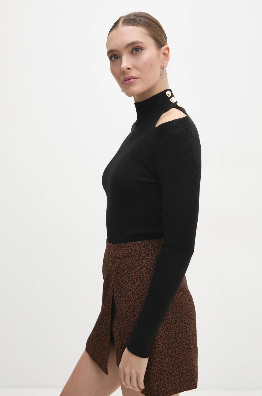 Answear Lab pulover femei, culoarea negru, light, cu turtleneck