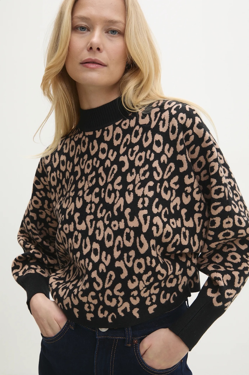 Answear Lab pulover femei, culoarea negru, cu turtleneck