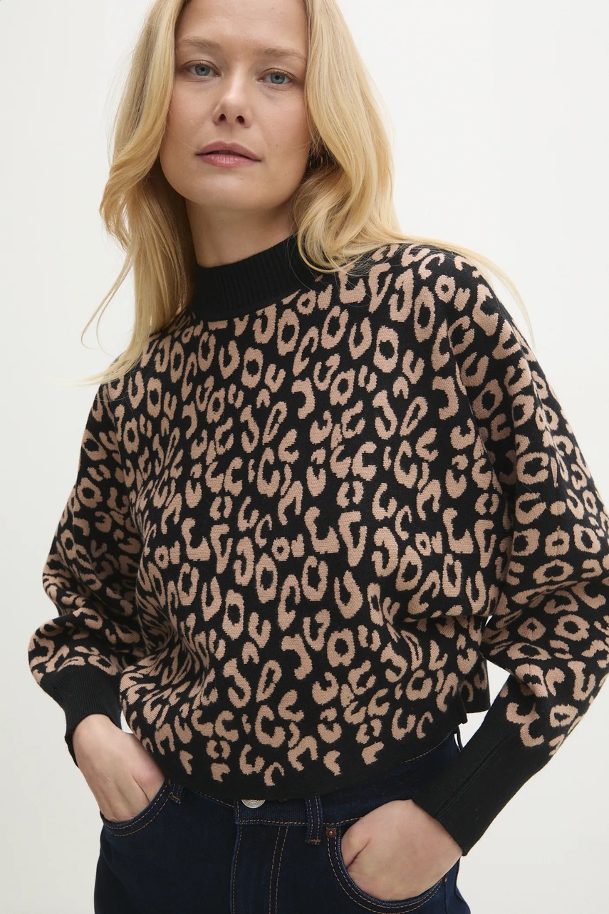 Answear Lab pulover femei, culoarea negru, cu turtleneck