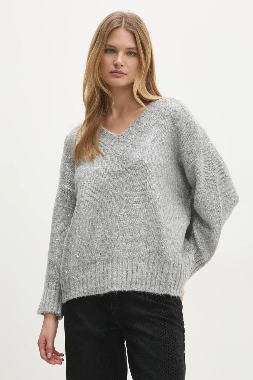 Answear Lab pulover femei, culoarea gri, calduros