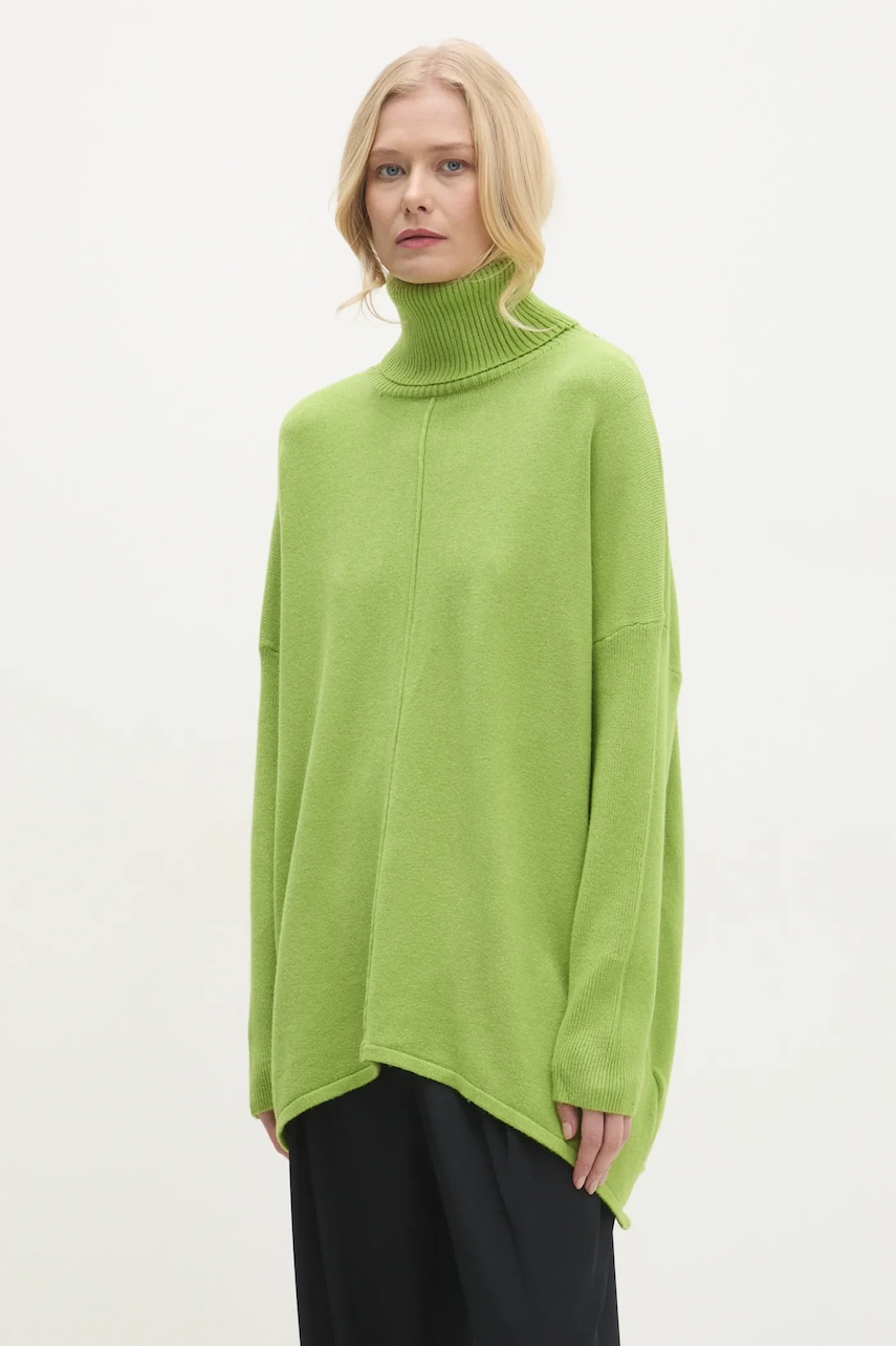 Answear Lab pulover femei, culoarea verde, light, cu guler Answear Lab pulover femei, culoarea verde, light, cu guler