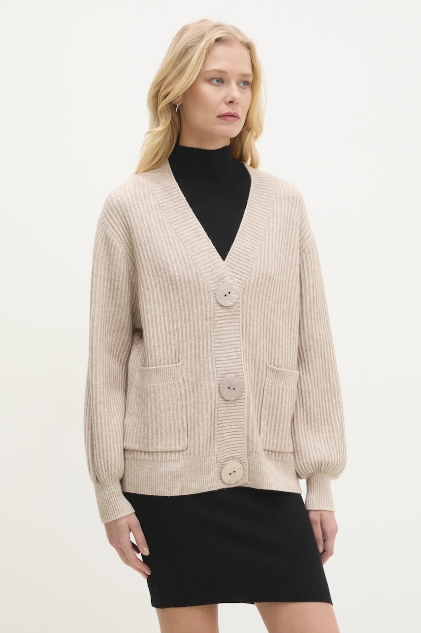 Answear Lab cardigan femei, culoarea bej, calduros