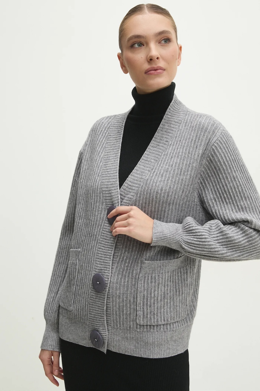 Answear Lab cardigan femei, culoarea gri, calduros