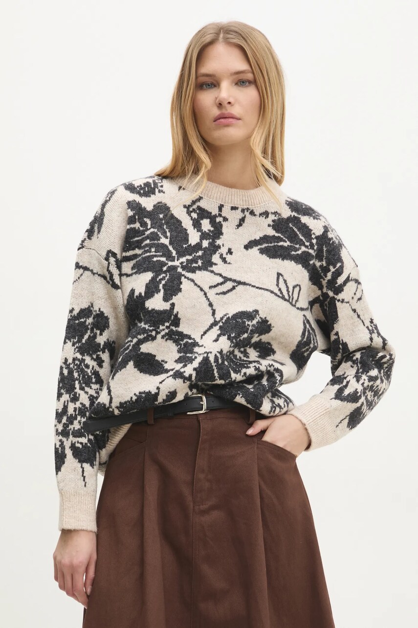 Answear Lab pulover femei, culoarea bej, calduros