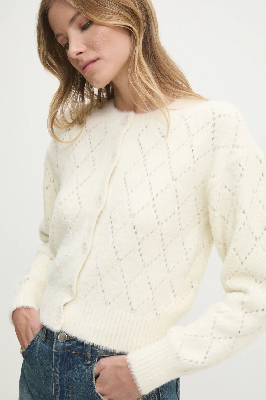 Answear Lab cardigan femei, culoarea alb