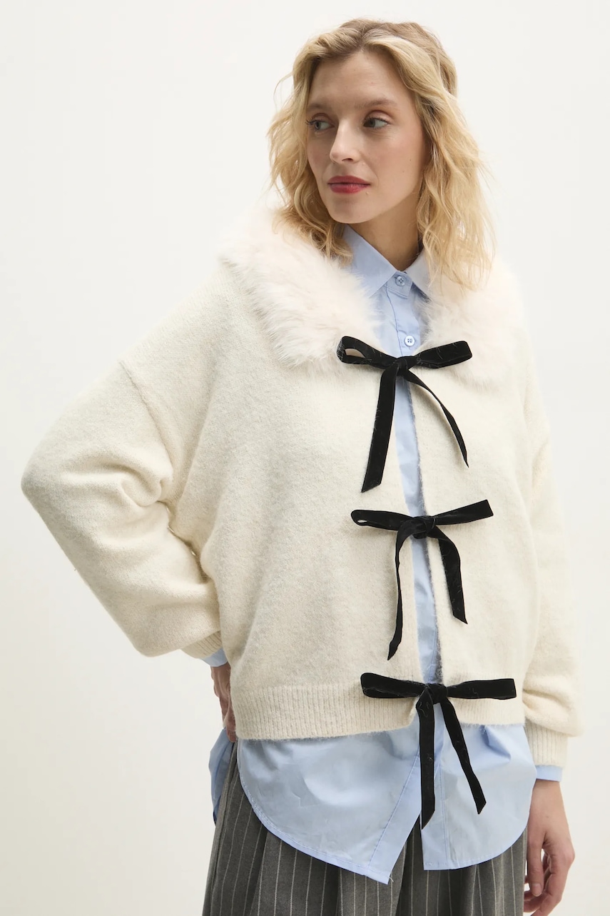 Answear Lab cardigan femei, culoarea bej, călduros