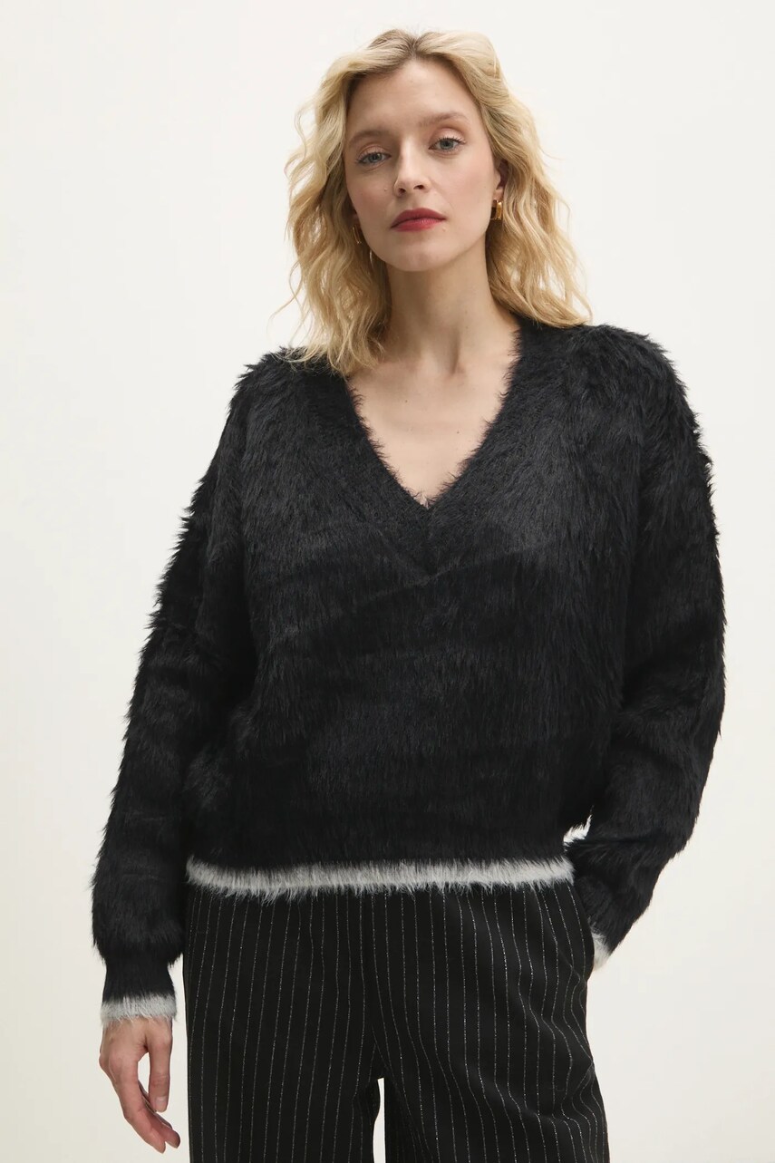Answear Lab pulover femei, culoarea negru, calduros