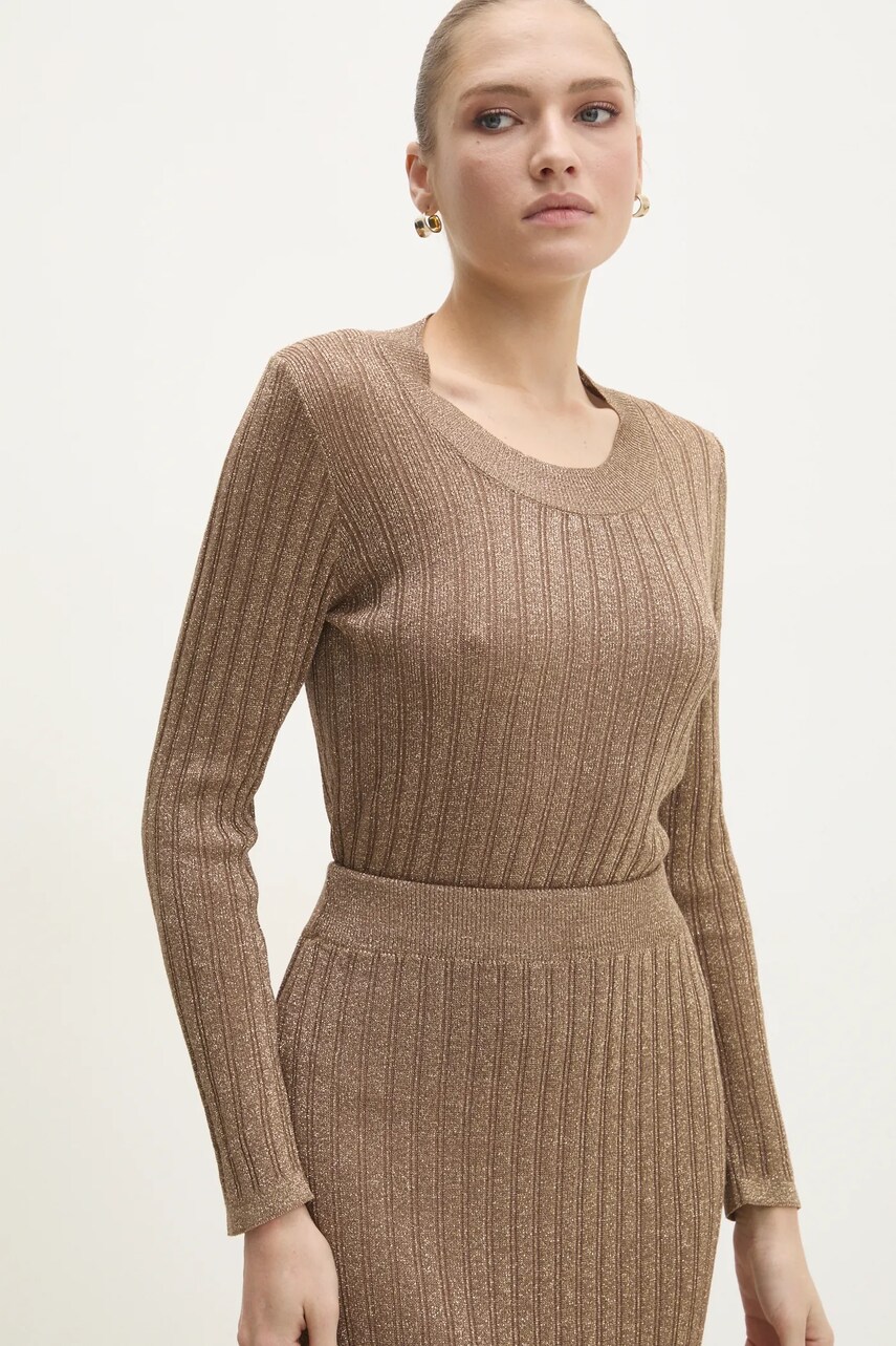 Answear Lab pulover femei, culoarea auriu, light
