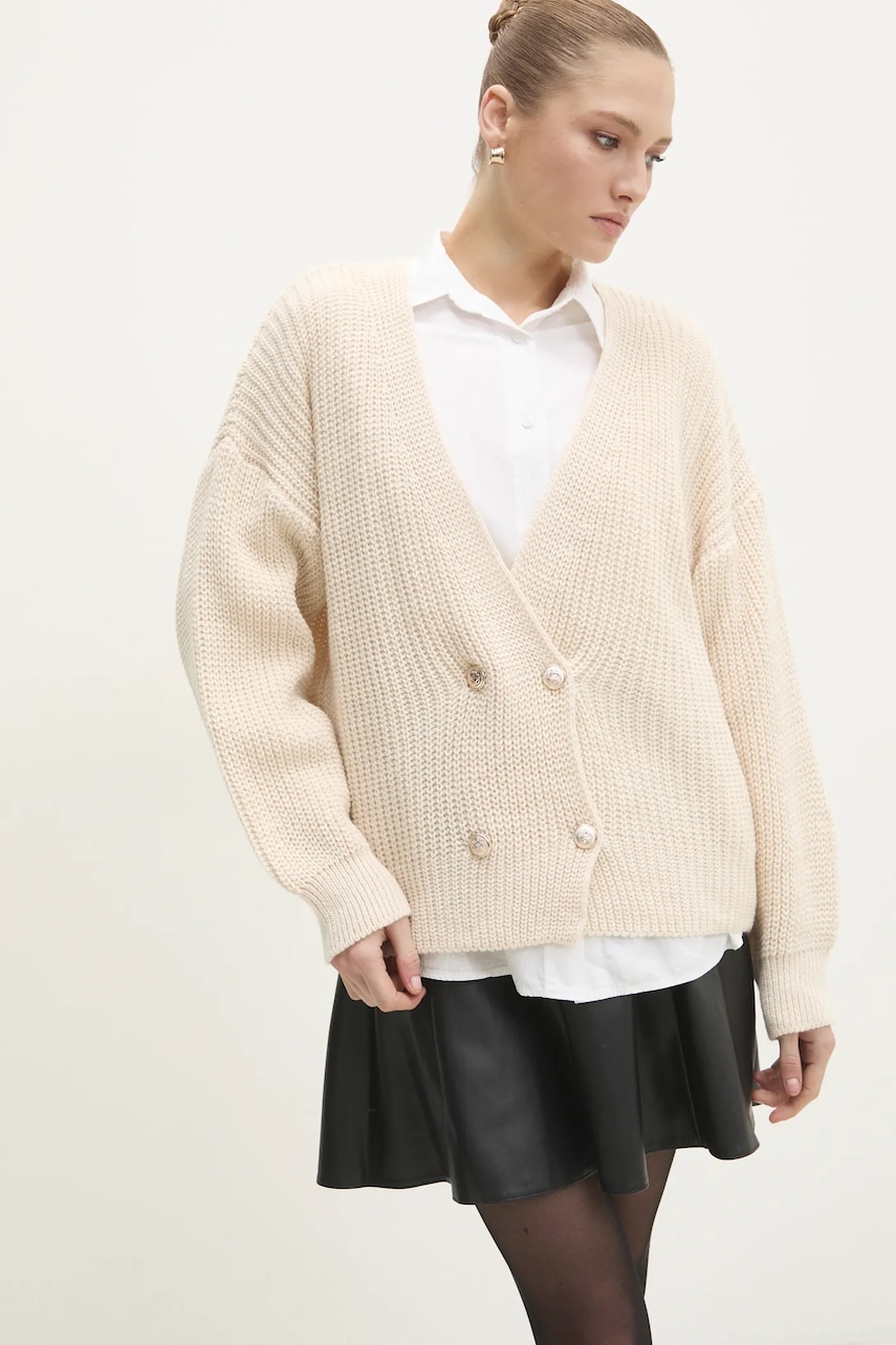 Answear Lab pulover de lana culoarea bej, călduros