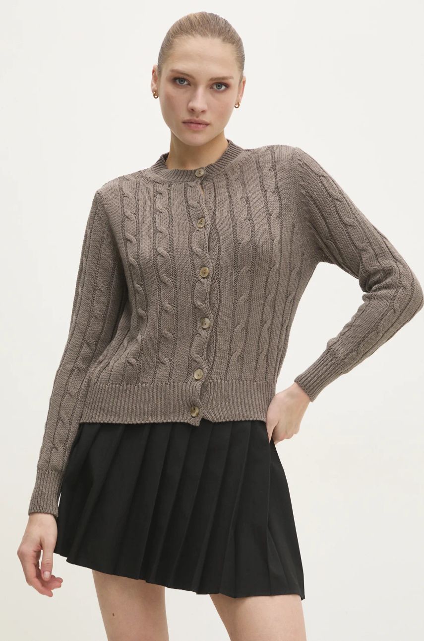 Answear Lab cardigan femei, culoarea maro, light