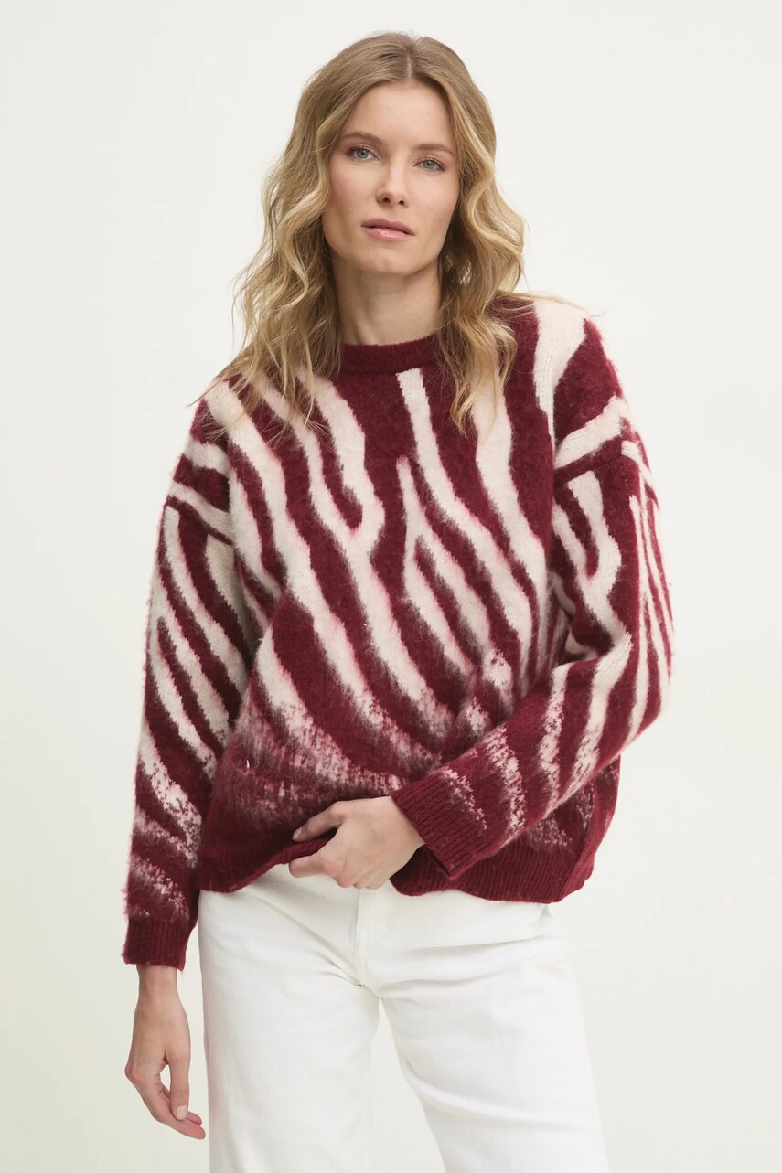 Answear Lab pulover femei, culoarea bordo, calduros