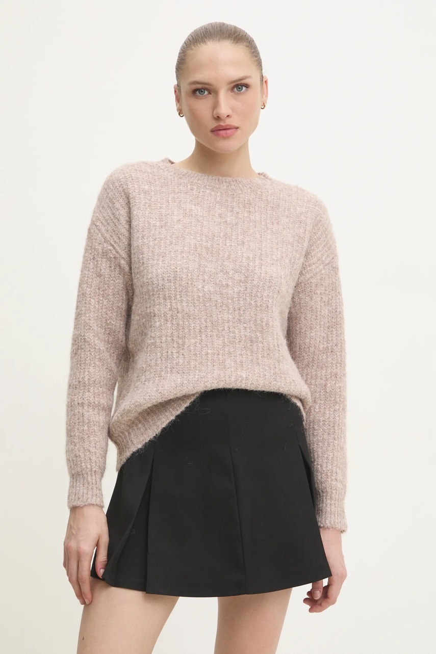 Μάλλινη μπλουζα Answear.LAB χρώμα: μπεζ φωτογραφία