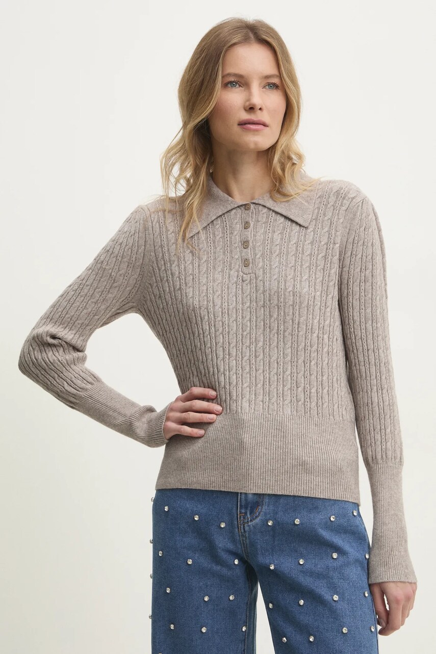 Answear Lab pulover femei, culoarea maro, light