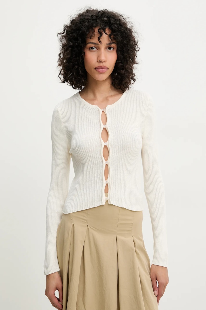 Answear Lab cardigan din bumbac femei, culoarea bej, light Answear Lab cardigan din bumbac femei, culoarea bej, light