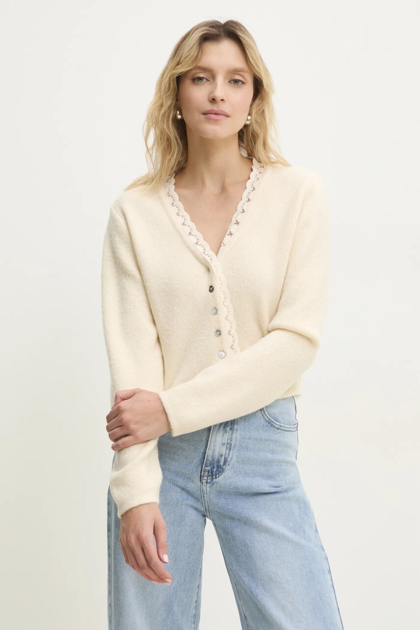 Answear Lab cardigan femei, culoarea bej