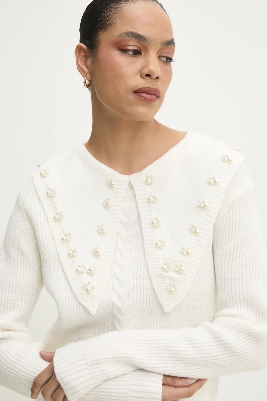 Answear Lab pulover de lana femei, culoarea bej