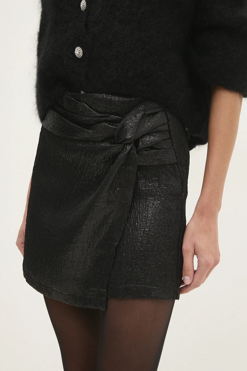 Answear Lab pantaloni scurti femei, culoarea negru, neted, high waist