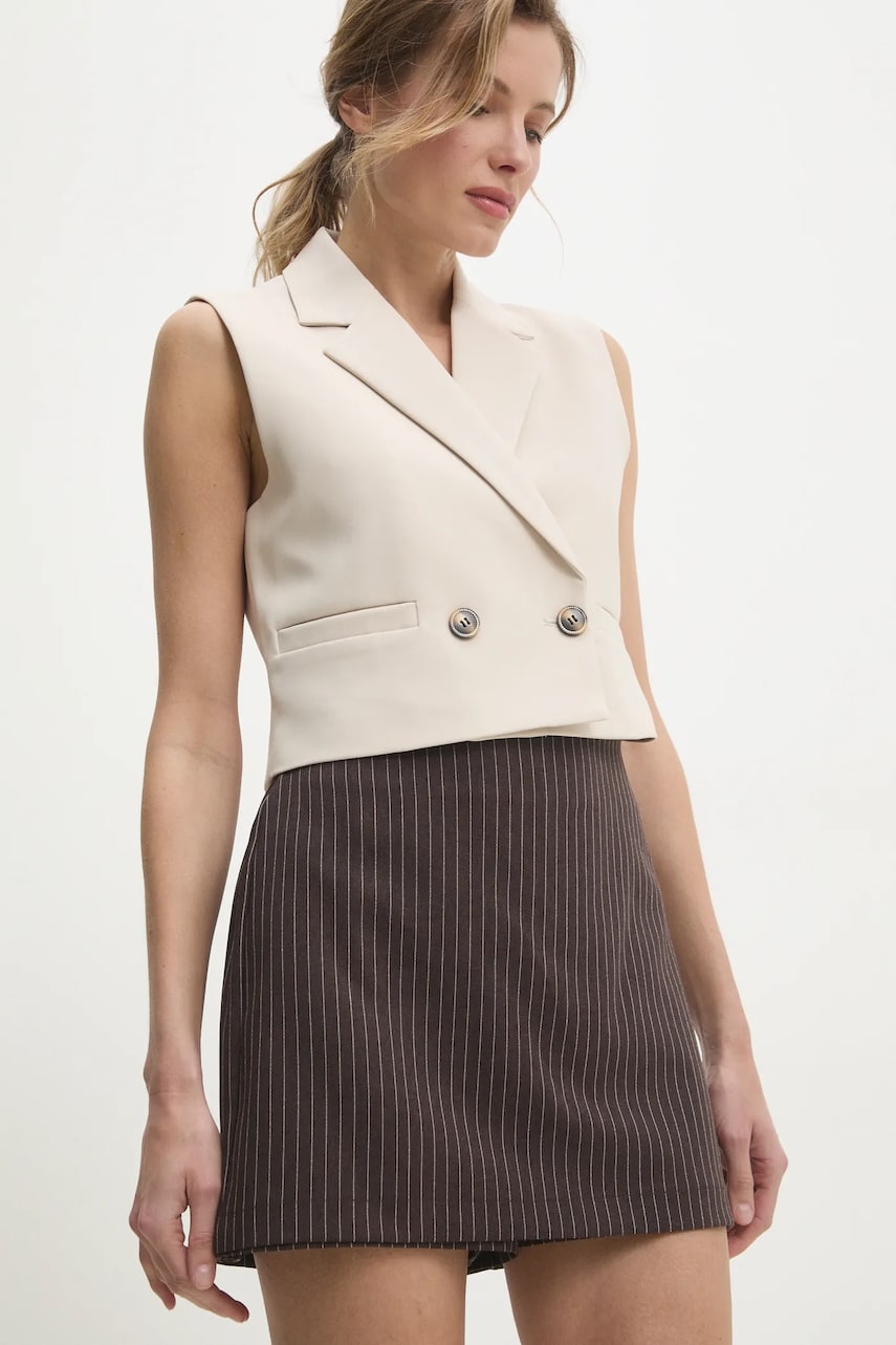 Answear Lab fustă pantaloni femei, culoarea maro, modelator, high waist Answear Lab fustă pantaloni femei, culoarea maro, modelator, high waist