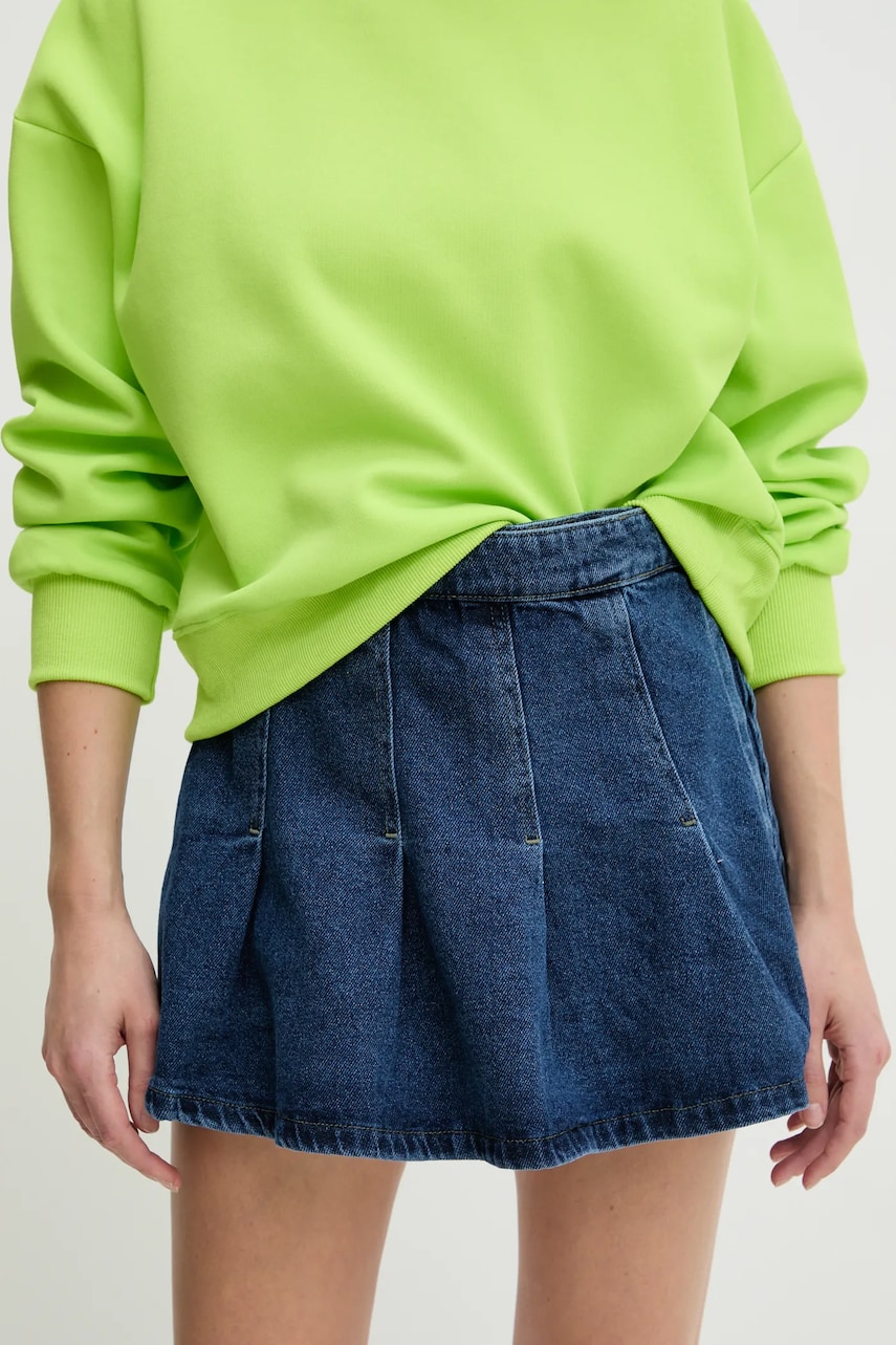 Answear Lab fustă și pantaloni denim femei, neted, high waist Answear Lab fustă și pantaloni denim femei, neted, high waist