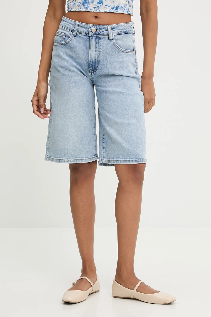 Answear Lab pantaloni scurti jeans femei, neted, high waist