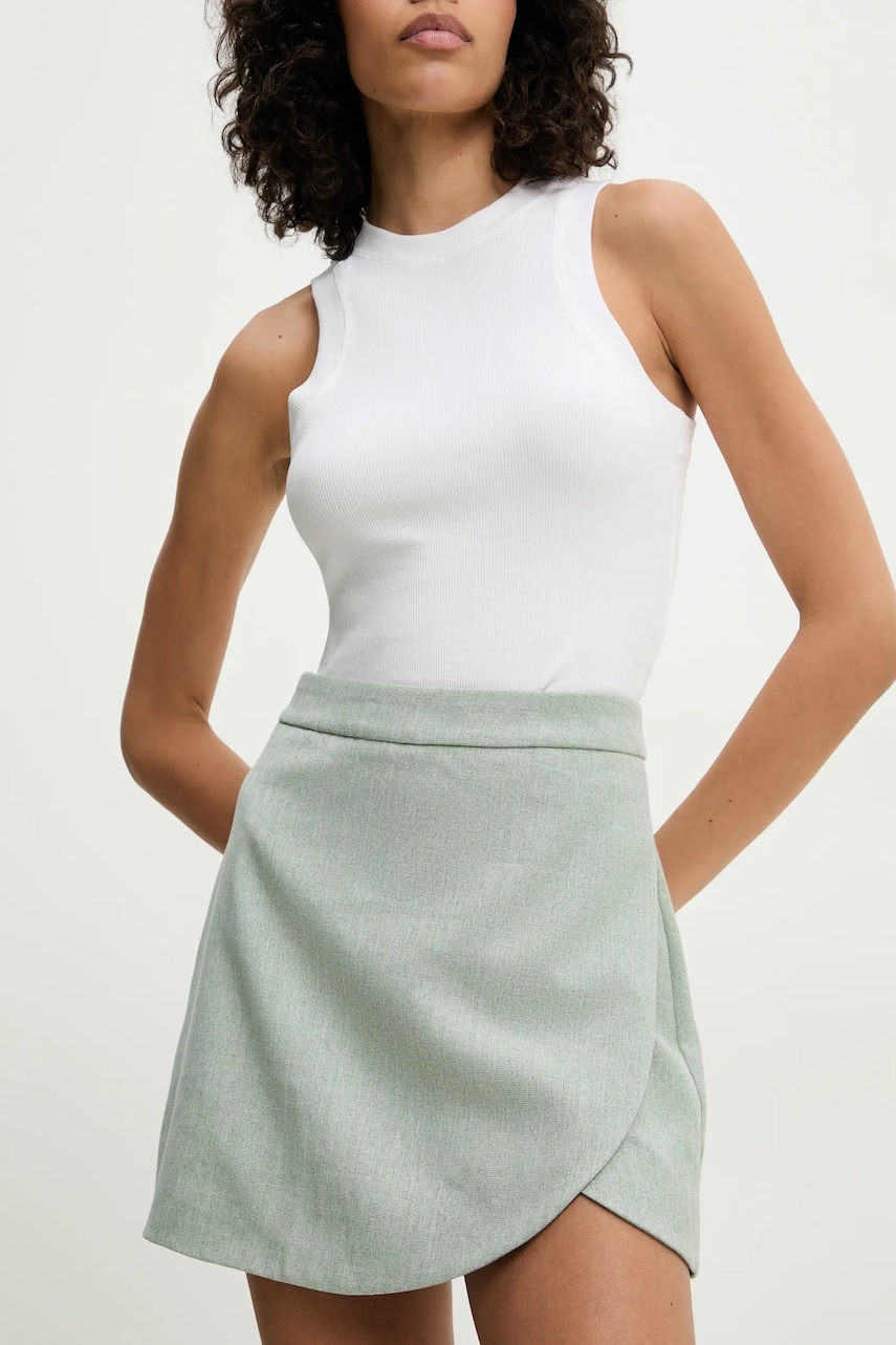 Answear Lab fustă pantaloni femei, culoarea turcoaz, neted, high waist Answear Lab fustă pantaloni femei, culoarea turcoaz, neted, high waist