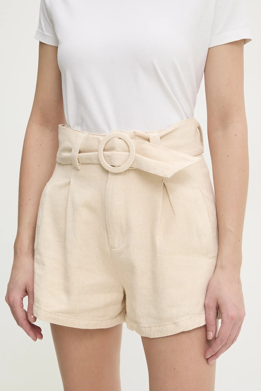 Answear Lab pantaloni scurti femei, culoarea bej, neted, high waist Answear Lab pantaloni scurti femei, culoarea bej, neted, high waist