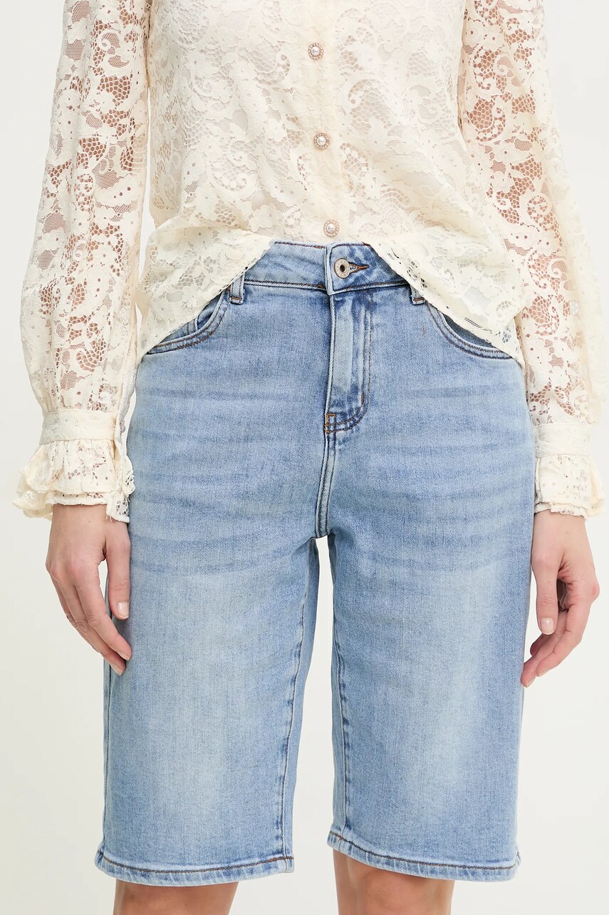 Answear Lab pantaloni scurti jeans femei, neted, high waist