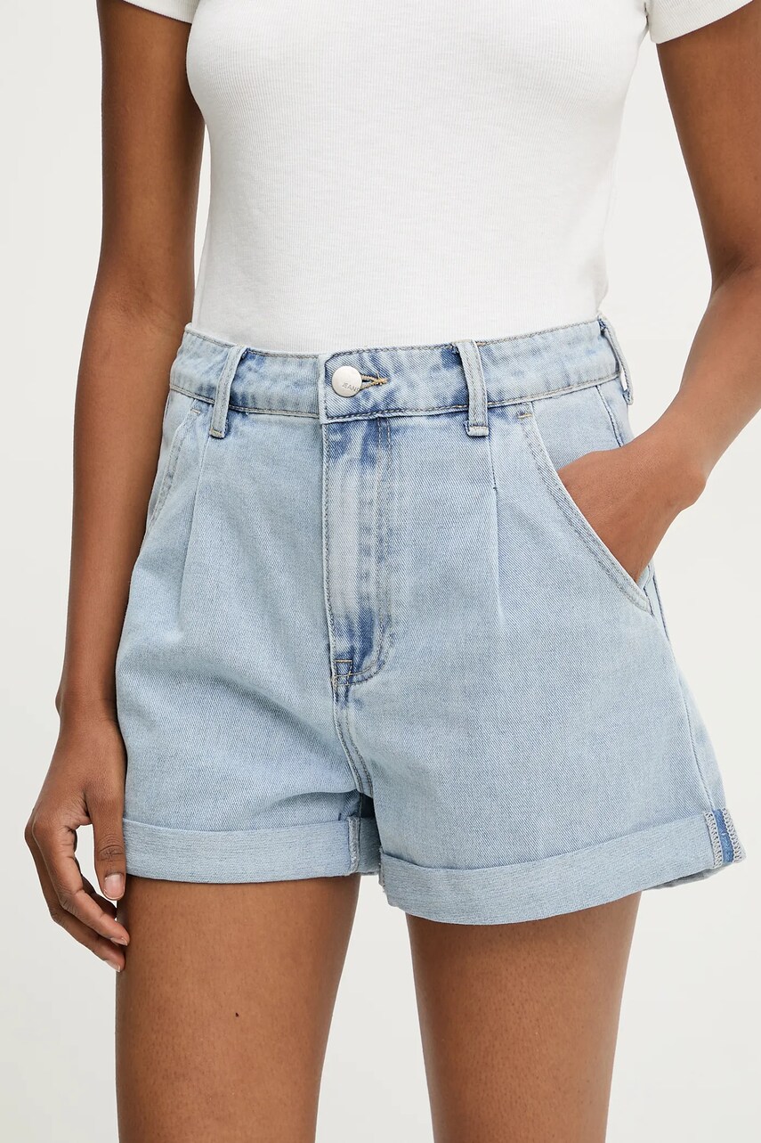 Answear Lab pantaloni scurti jeans femei, neted, high waist