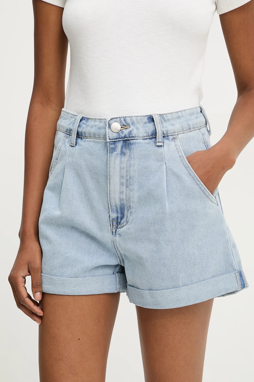 Answear Lab pantaloni scurti jeans femei, neted, high waist