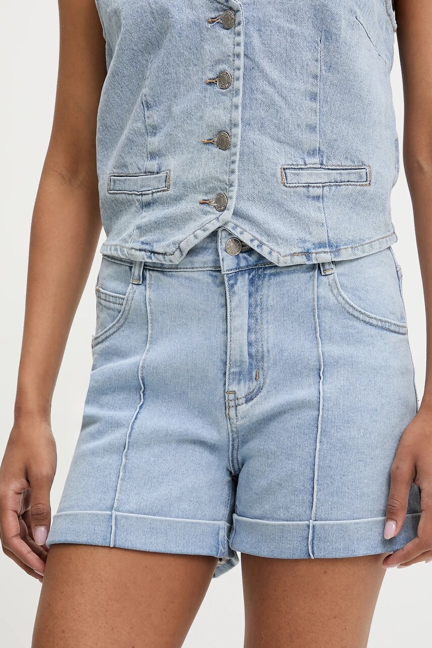 Answear Lab pantaloni scurti jeans femei, neted, high waist