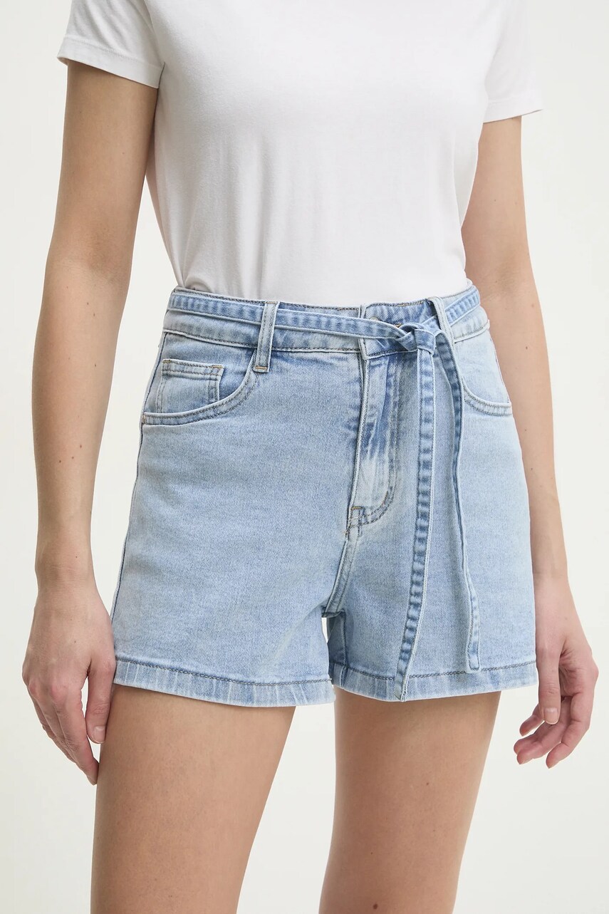 Answear Lab pantaloni scurti jeans femei, neted, high waist