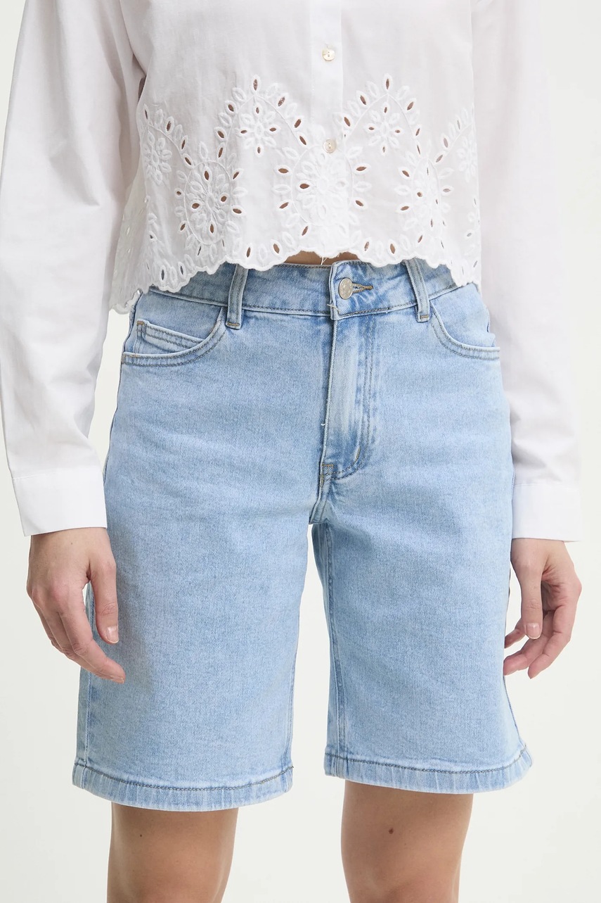 Answear Lab pantaloni scurti jeans femei, neted, high waist
