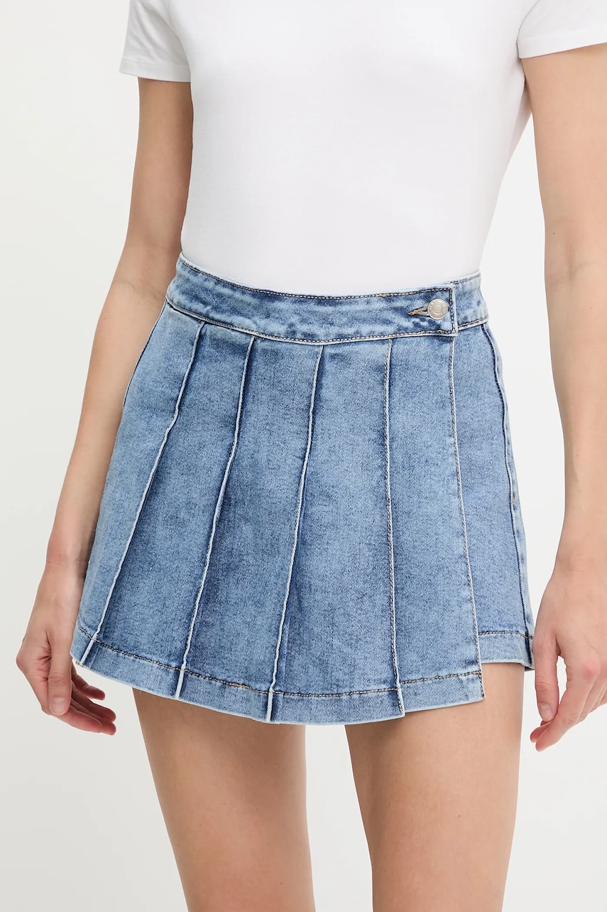 Answear Lab fustă și pantaloni denim neted, high waist Answear Lab fustă și pantaloni denim neted, high waist