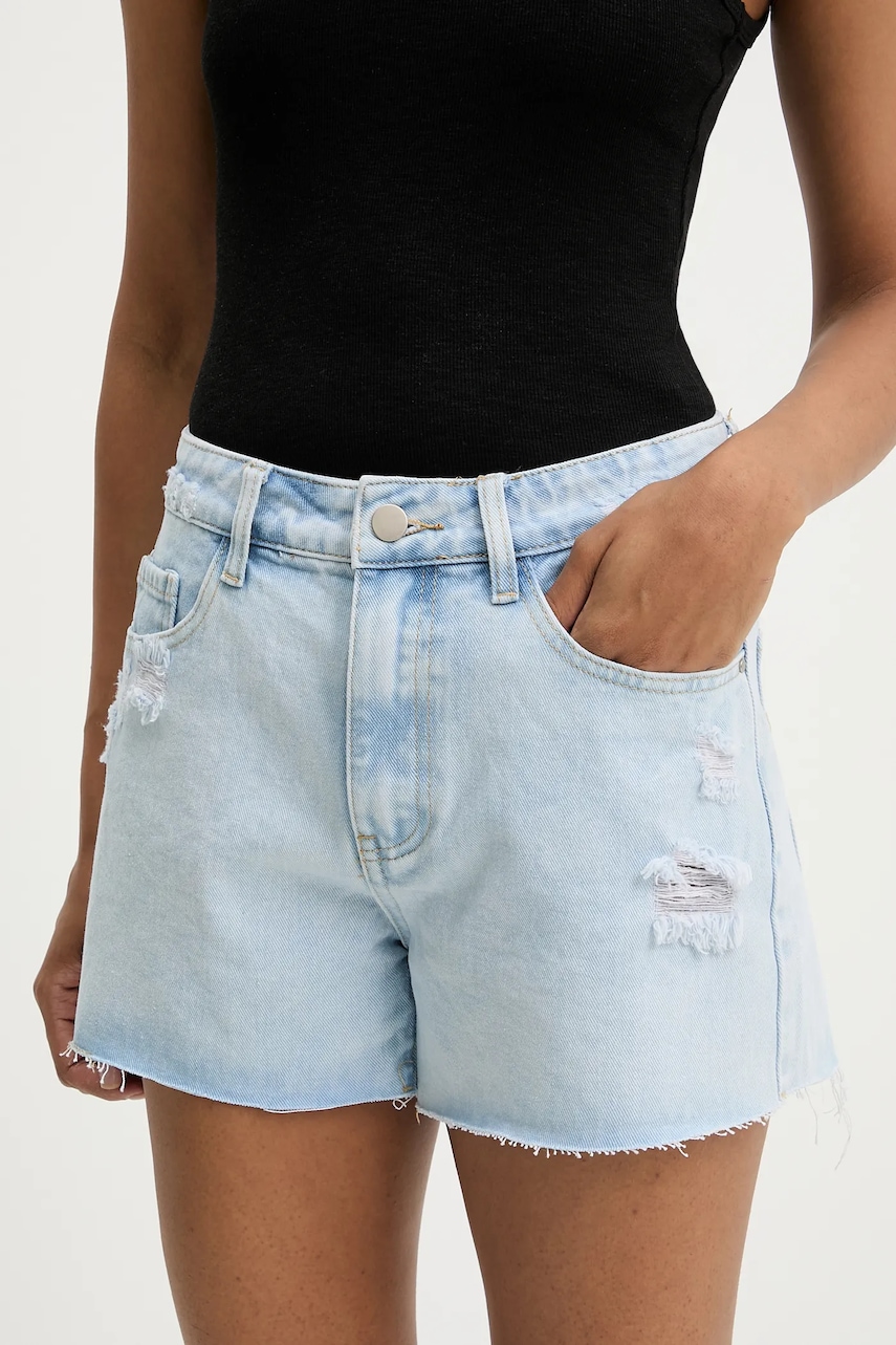 Answear Lab pantaloni scurti jeans neted, high waist