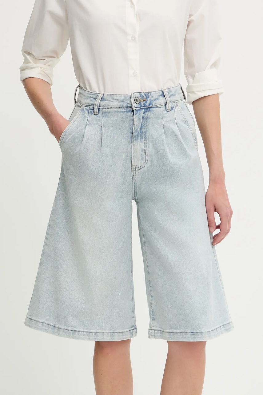 Answear Lab pantaloni scurti jeans neted, high waist