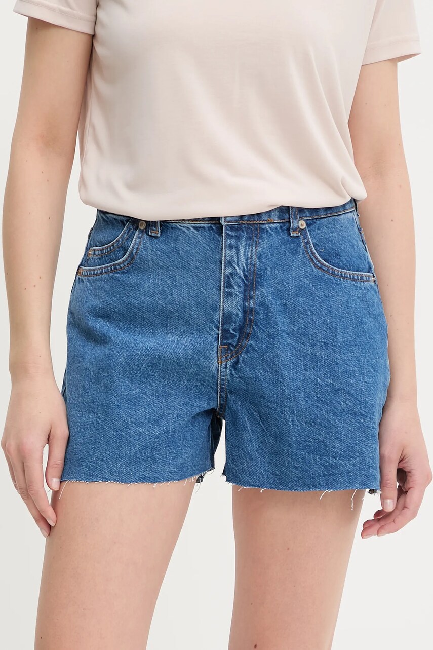 Answear Lab pantaloni scurti jeans neted, high waist