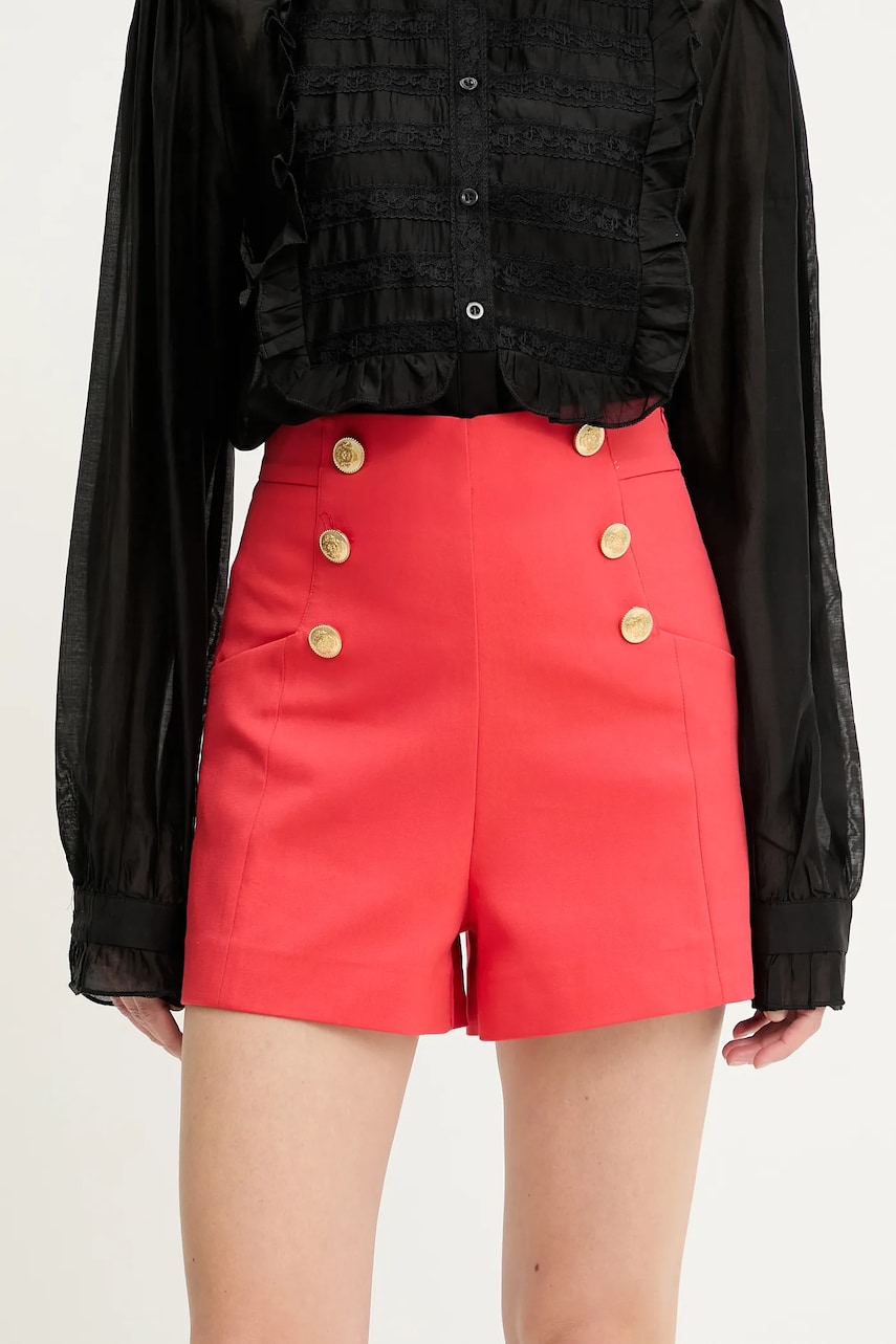 Levně Kraťasy Answear Lab dámské, červená barva, high waist
