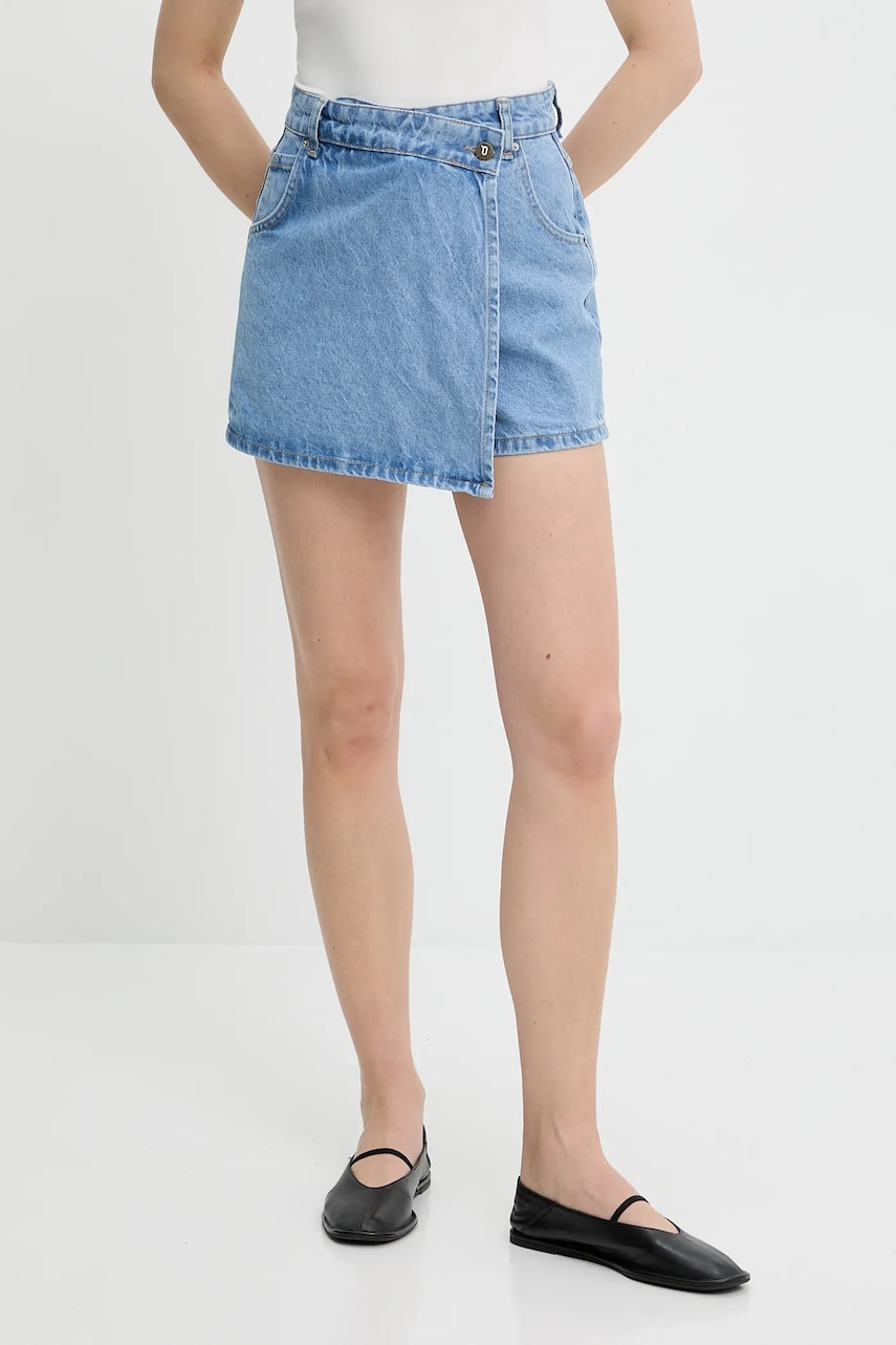 Answear Lab pantaloni scurti jeans neted, high waist