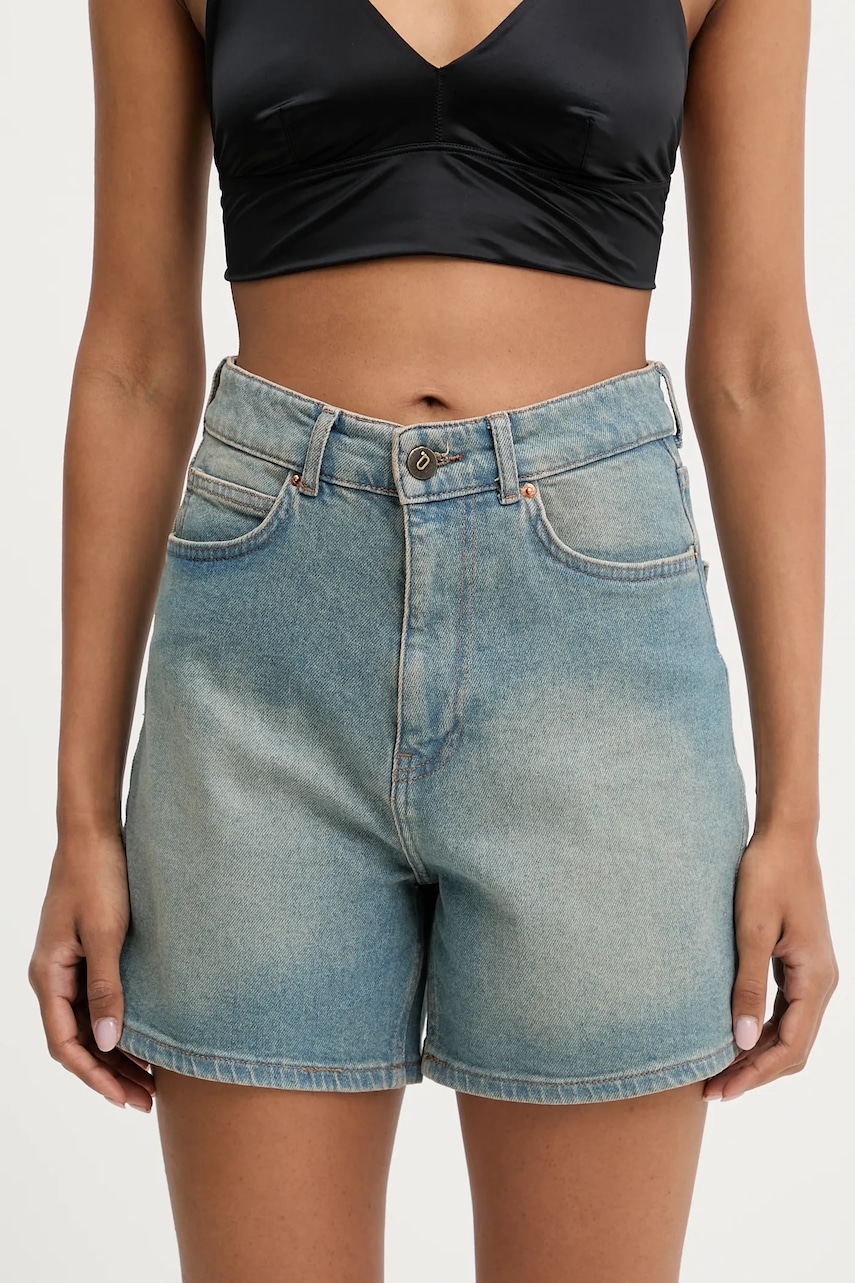 Answear Lab pantaloni scurti jeans neted, high waist